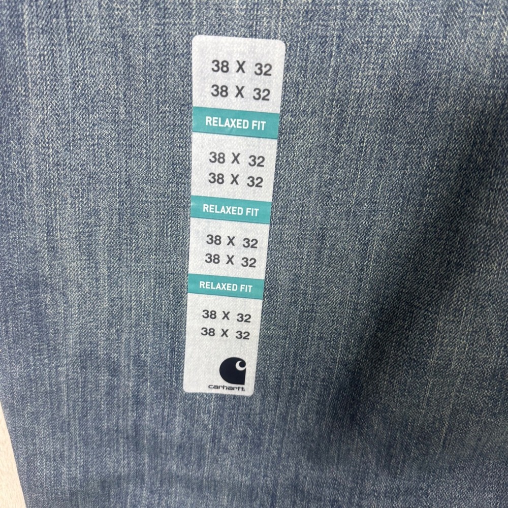 NWT Carhartt Holter Jeans Relaxed Fit 38x32 Mens Denim Pants Blue Straight Leg - Picture 7 of 8